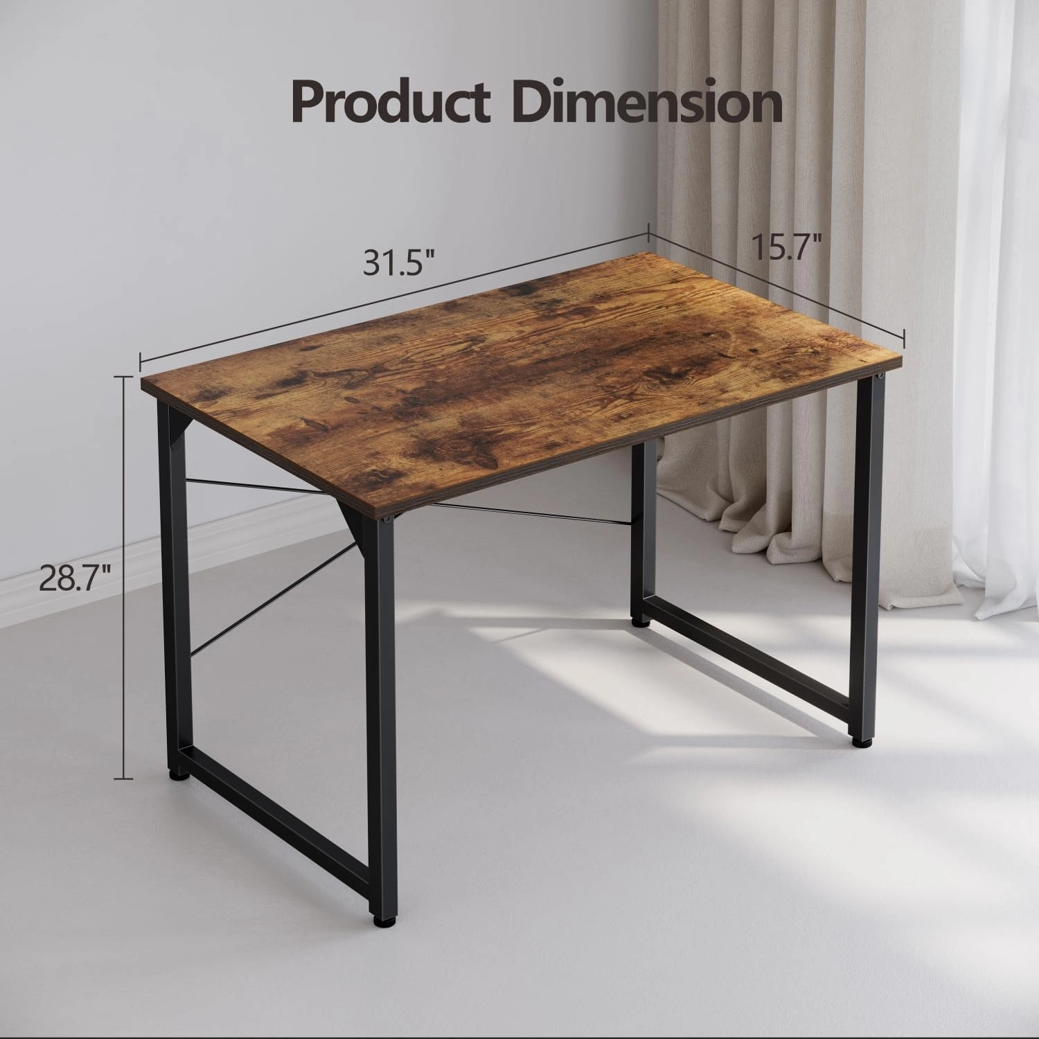 CubiCubi Computer Desk, 32 inch Home Office Small Desk, Modern Simple Style PC Table for Home, Office, Study, Writing, Vintage Brown