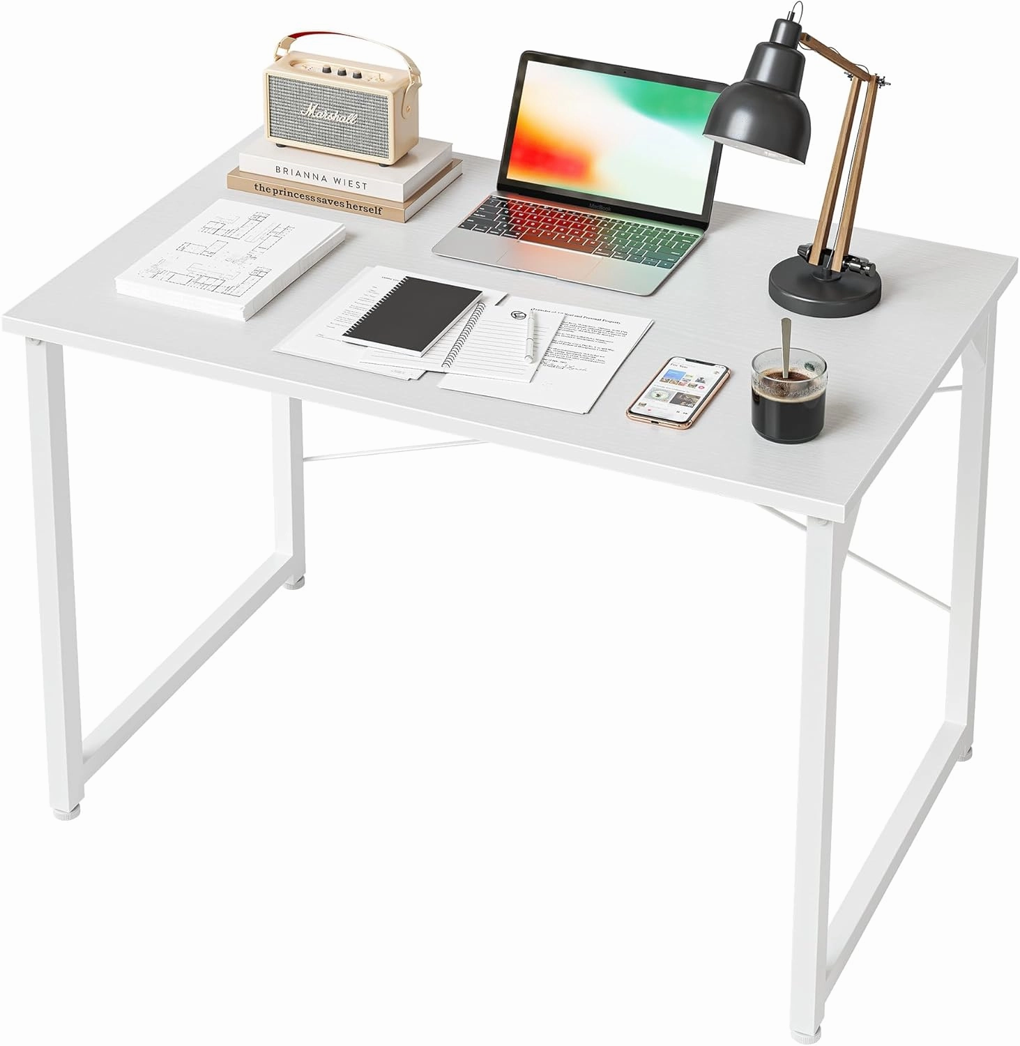 CubiCubi Computer Desk, 32 inch Home Office Small Desk, Modern Style PC Table for Home, Office, Study, Writing, Pure White