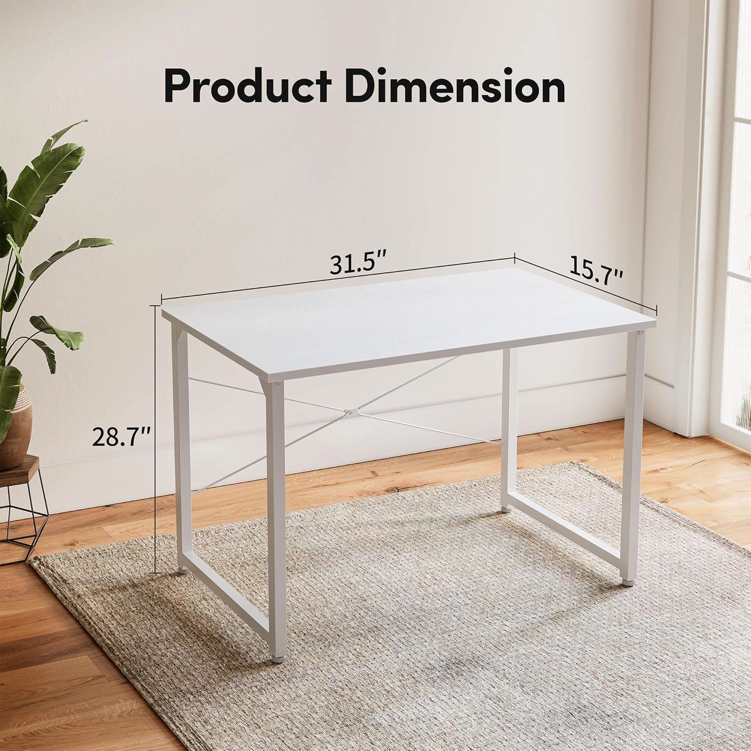 CubiCubi Computer Desk, 32 inch Home Office Small Desk, Modern Style PC Table for Home, Office, Study, Writing, Pure White
