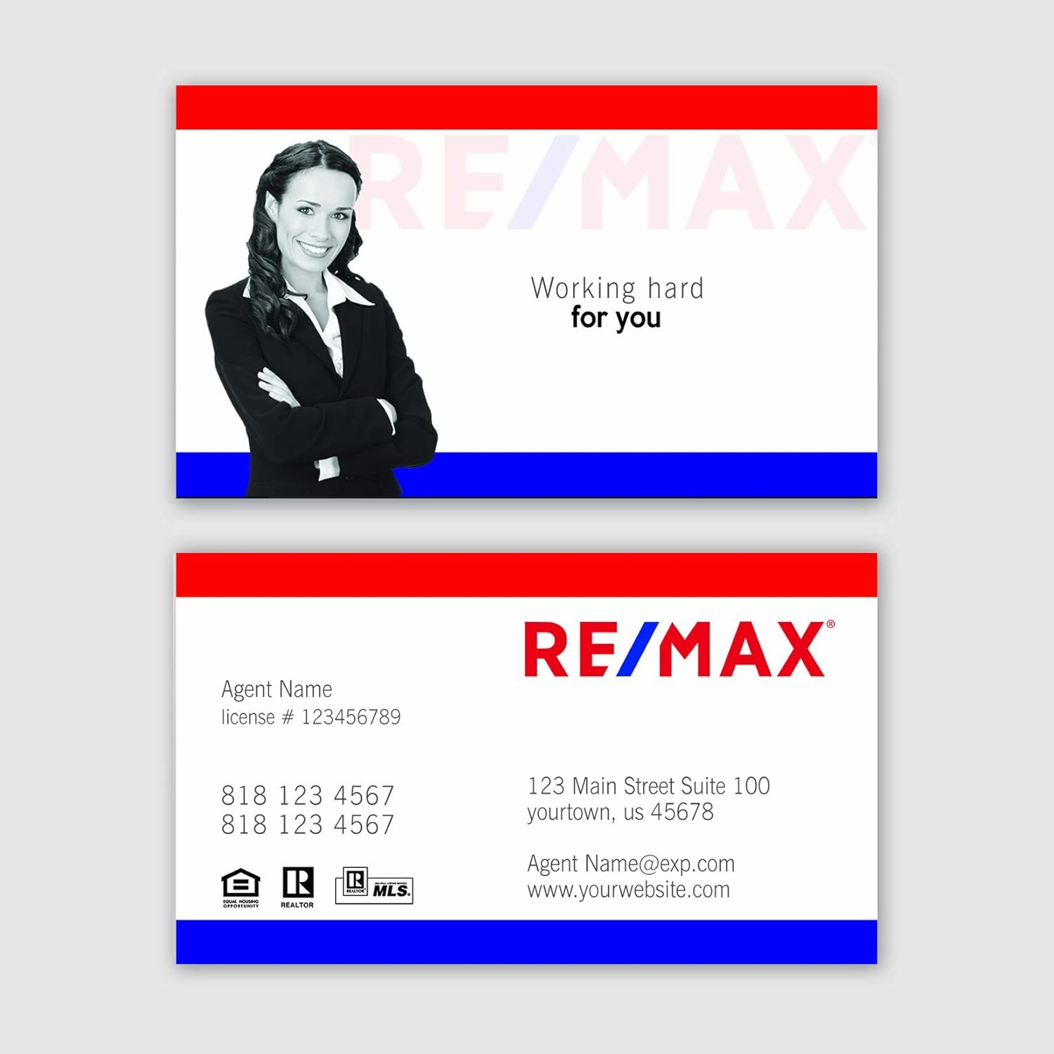 Custom Remax Real Estate business cards - 16pt Card Stock - Real Printing - 3.5" x 2" (Qty: 500)