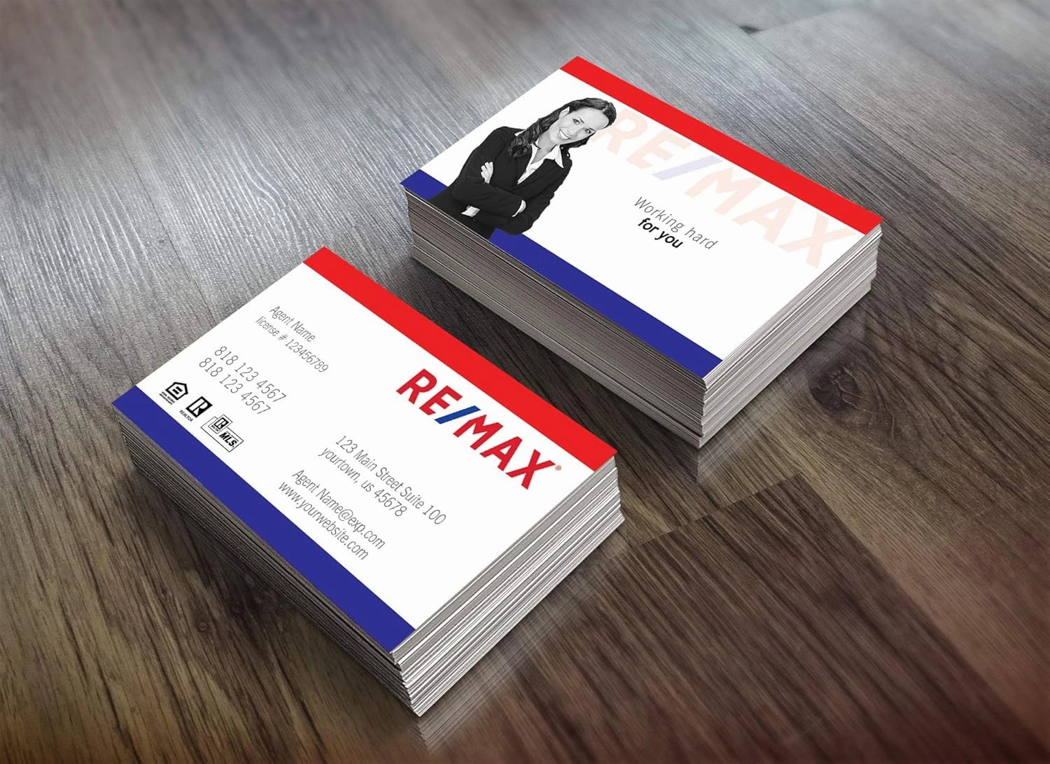 Custom Remax Real Estate business cards - 16pt Card Stock - Real Printing - 3.5" x 2" (Qty: 500)