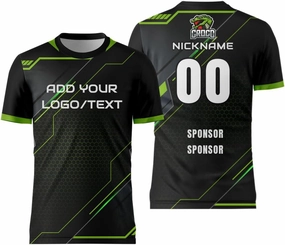 Customize Your Black Jersey with Name and Number Mens Team Uniforms Shirt for Esport Game Soccer Volleyball