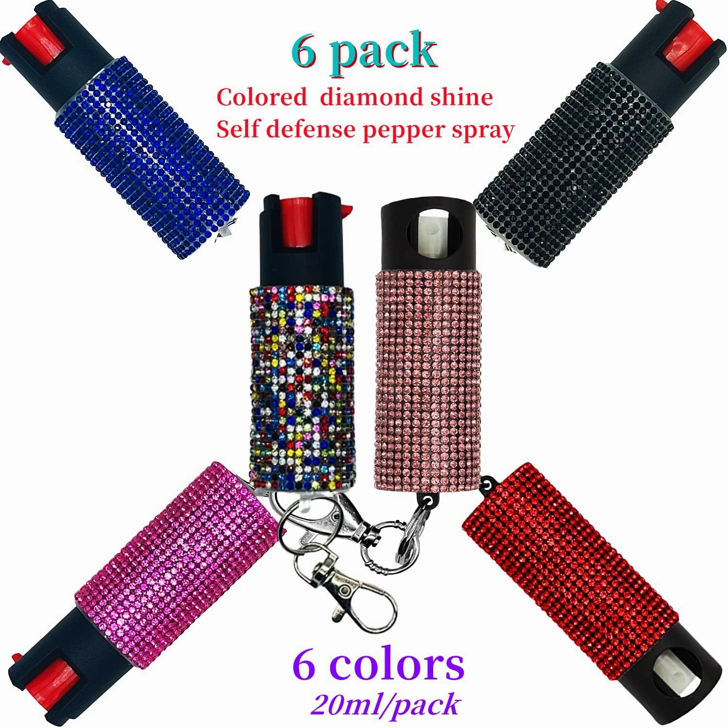 Cute Pepper Spray Maximum Strength Self Defense Keychain for Women