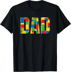 Dad Parent Brick Master Builder Building Blocks Set Family T-Shirt