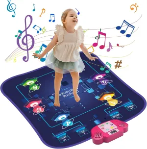 Dance Mat Toys for 3-12 Year Old Kids, Light Up Dance Pad with 6-Buttons & Wireless Bluetooth,Music Dance Game Mat with 5 Game Modes,Dance Toy Gifts for 3 4 5 6 7 8 9 10  Year Old Girls Boys