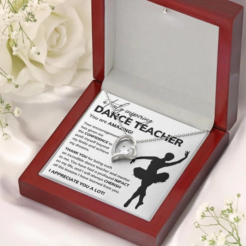 Dance Teacher Necklace Message Card Box Forever Love Standard - Appreciation Ballerina Instructor Thank You