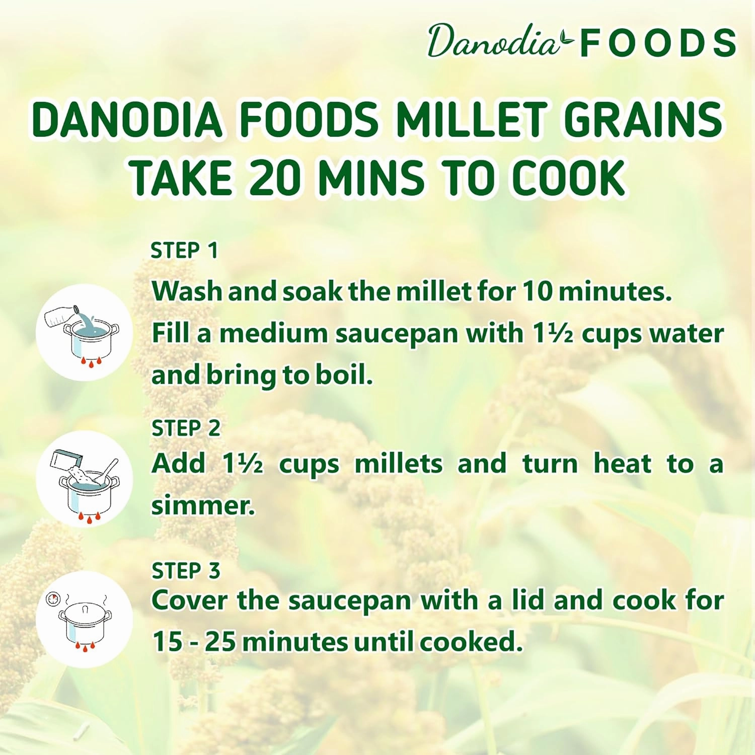 Danodia Foods Whole Grain Finger Millet (Ragi) - 2lbs (950g) | Organic, Hulled, Unpolished, Gluten-Free, Natural Superfood | High in Iron, Calcium, Fiber & Protein | Non-GMO, Plant-Based, Low GI