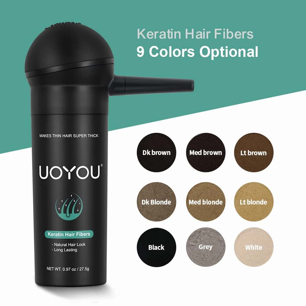 Dark Brown Hair Fibers for Thinning 27.5g Bottle With Applicator | Natural Keratin Concealer for Hair Loss | Building Fibres Powder for Men and Women