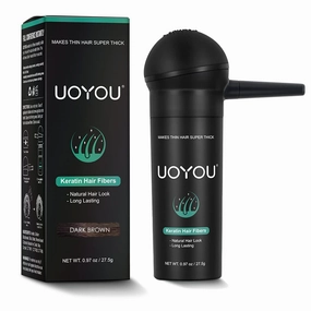 Dark Brown Hair Fibers for Thinning 27.5g Bottle With Applicator | Natural Keratin Concealer for Hair Loss | Building Fibres Powder for Men and Women