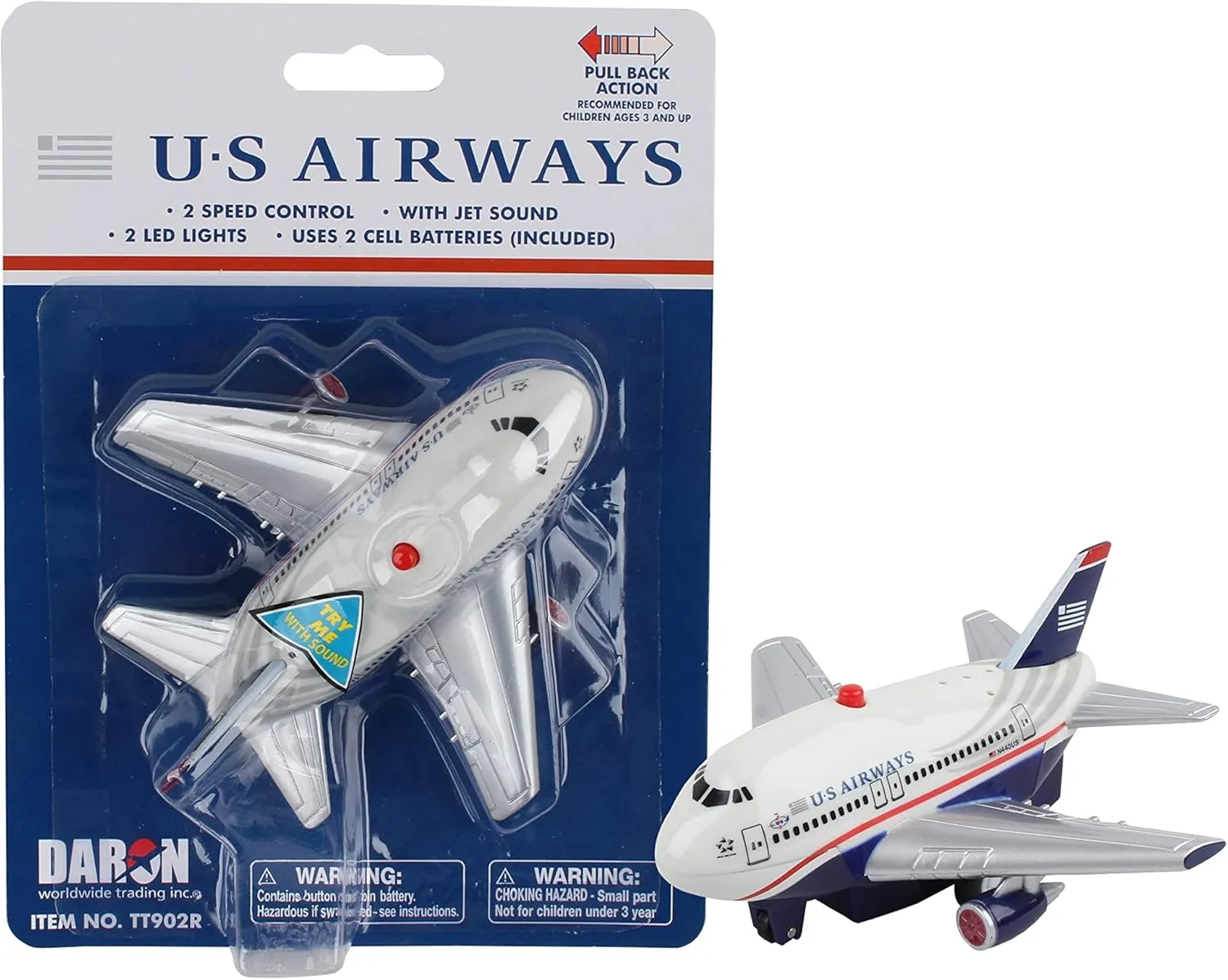 Daron New Livery Us Airways Pullback Toy with Light and Sound Small