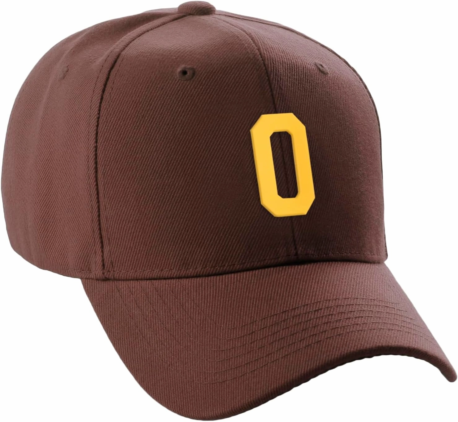 Daxton Structured Baseball Hat Cap Curved Visor Custom Gold Team Number