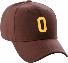Daxton Structured Baseball Hat Cap Curved Visor Custom Gold Team Number