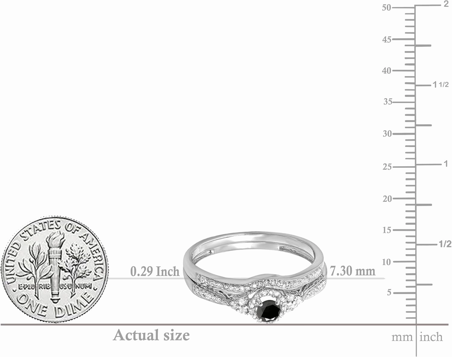 Dazzlingrock Collection Round Blue Sapphire And White Diamond Halo Bridal Engagement Ring Matching Band Set, 14K Solid White Gold