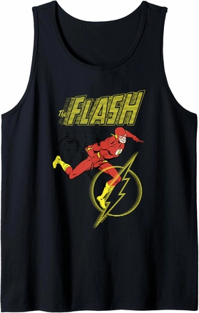 DC Comics The Flash Vintage Speed Flashing Glitch Poster Tank Top
