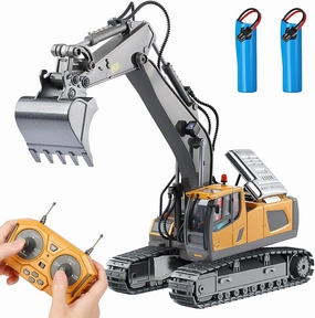 DDAI Remote Control Excavator Toys for Boys 8-12 Kids Best Gift Ideas for Age 3 4 5 6 7 8 9 10  Year Old Boy Rechargeable RC Construction Excavators Digger Vehicles Engineering Toys with Metal Shovel