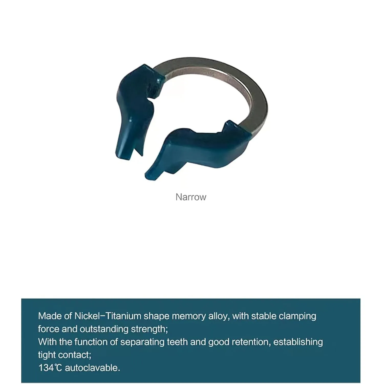 Dental Sectional Matrix Ring Clamp Spring Clip, Autoclavable Nickel Titanium Orthodontic Clamp Rings, Contoured Matrices System for Pre- and Post-Molars. (R6 Blue)