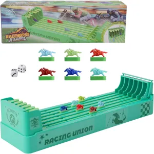 Derby Horse Racing Game - Electric Board Game With 6 Horses and 2 Dice, Mini Tabletop Race Game, Horseopoly for Adults, Friends, Family Parties - Gifts