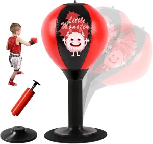 Desktop Punching Bag, 14.5inch Portable Fun Punch Bag with Strong Suction Cup, Stress Relief Boxing Bag, Desk Punching Bag for Home Office Adults Kids