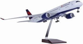 Diecast Plane Model 1：142 for A350 Resin Die-Casting Airplane Model with Wheel Landing Gear for Collectible Souvenir (with Light)