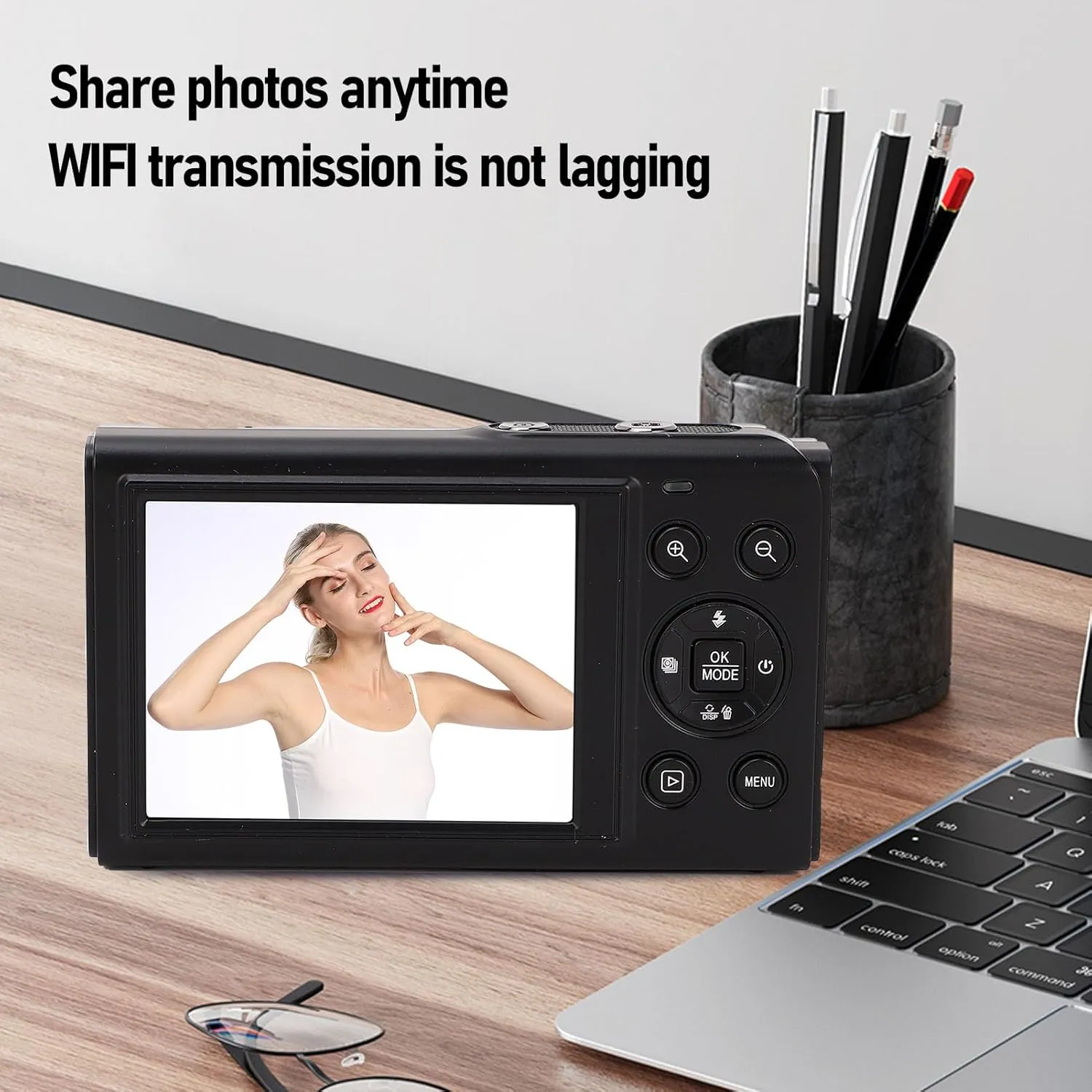 Digital Camera, 5k 80MP Dual Screens Camera, 2.8in 1.5in, Portable Small Point and Shoot Digital Cameras with 18X Zoom,WiFi Rechargeable Battery for Kids Teens Adult Beginner