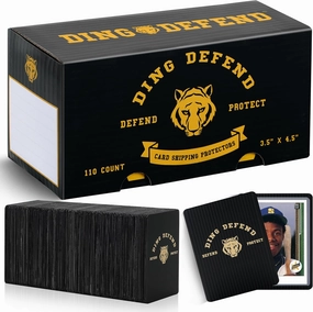 Ding Defend 110 Pack Trading Card Protectors - Hard Plastic Slab - Tiger Design - 3.5 x 4.5 Inches