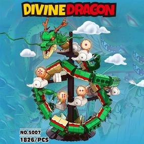 Divine Dragon Building Blocks Set,Classical Animal Dragon Building Kit with Lighting Model Toy with Display Stand, Perfect Collectible for Fans(1826 Pieces)