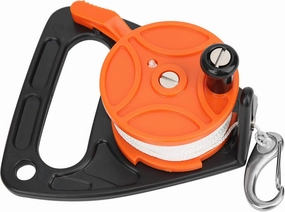 Diving Reel,Portable 150FT Diving Line Reel Multi Purpose Dive Reel Lightweight Diving Equipment with Large Reel Handle Card Position PP Rope Combination(Orange) Diving Supplies Dive Buoy Spool Reel
