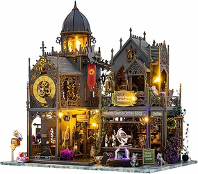 DIY Miniature House Kit, Model Houses to Build, Craft Miniature Houses, Doll's House Kits for Adults, Kids - Magic Coffee Shop