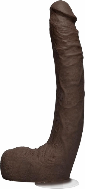 Doc Johnson Signature Series - Isiah Maxwell - 10 Inch Realistic ULTRASKYN Dildo with Removable Vac-U-Lock Suction Cup - F-Machine & Harness Compatible - for Adults Only, Chocolate