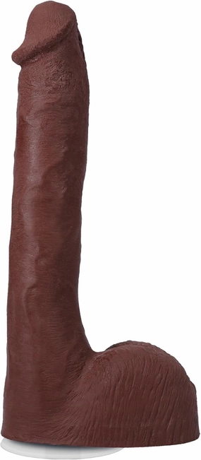 Doc Johnson Signature Series - Pressure - 10 Inch ULTRASKYN Dildo with Removable Vac-U-Lock Suction Cup - F-Machine & Harness Compatible - for Adults Only, Chocolate