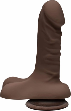 Doc Johnson The D - Super D 6 Inch - ULTRASKYN - 6.5" Long and 1.5" Wide - Strong Suction Cup Base - O-Ring Harness Compatible Dildo - Chocolate