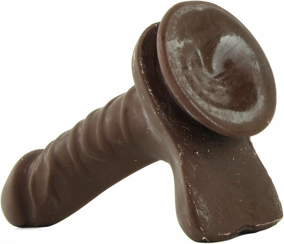 Doc Johnson The D - Super D 6 Inch - ULTRASKYN - 6.5" Long and 1.5" Wide - Strong Suction Cup Base - O-Ring Harness Compatible Dildo - Chocolate
