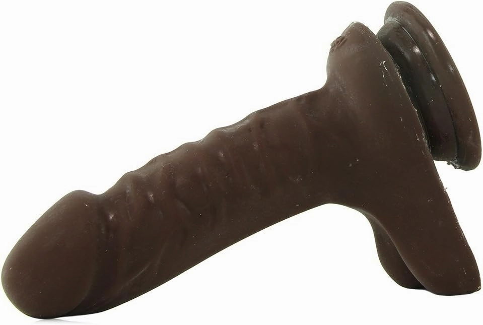 Doc Johnson The D - Super D 6 Inch - ULTRASKYN - 6.5" Long and 1.5" Wide - Strong Suction Cup Base - O-Ring Harness Compatible Dildo - Chocolate