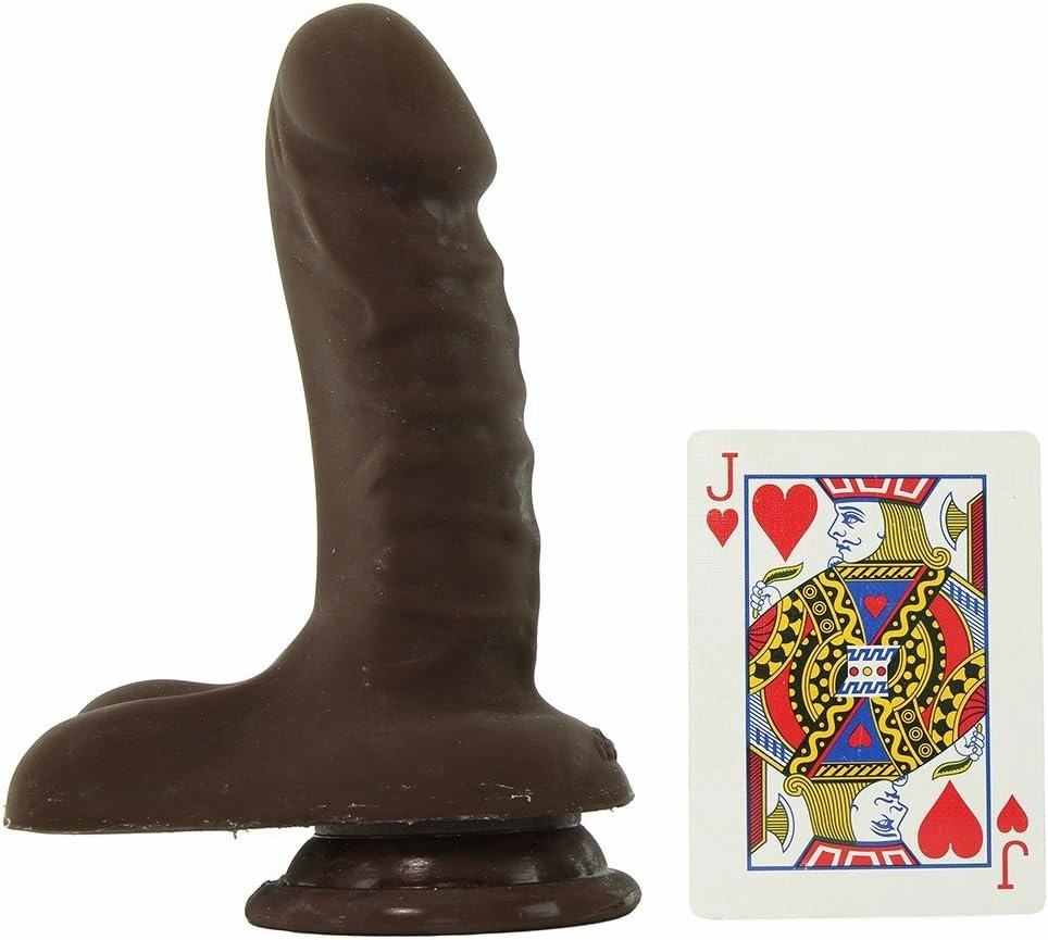 Doc Johnson The D - Super D 6 Inch - ULTRASKYN - 6.5" Long and 1.5" Wide - Strong Suction Cup Base - O-Ring Harness Compatible Dildo - Chocolate