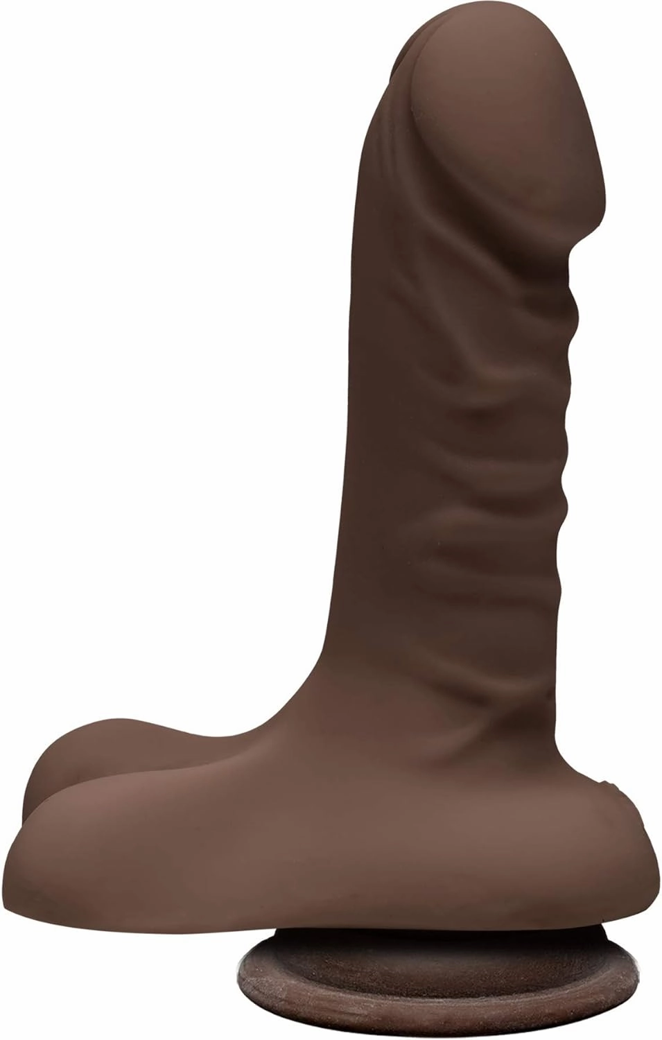 Doc Johnson The D - Super D 6 Inch - ULTRASKYN - 6.5" Long and 1.5" Wide - Strong Suction Cup Base - O-Ring Harness Compatible Dildo - Chocolate