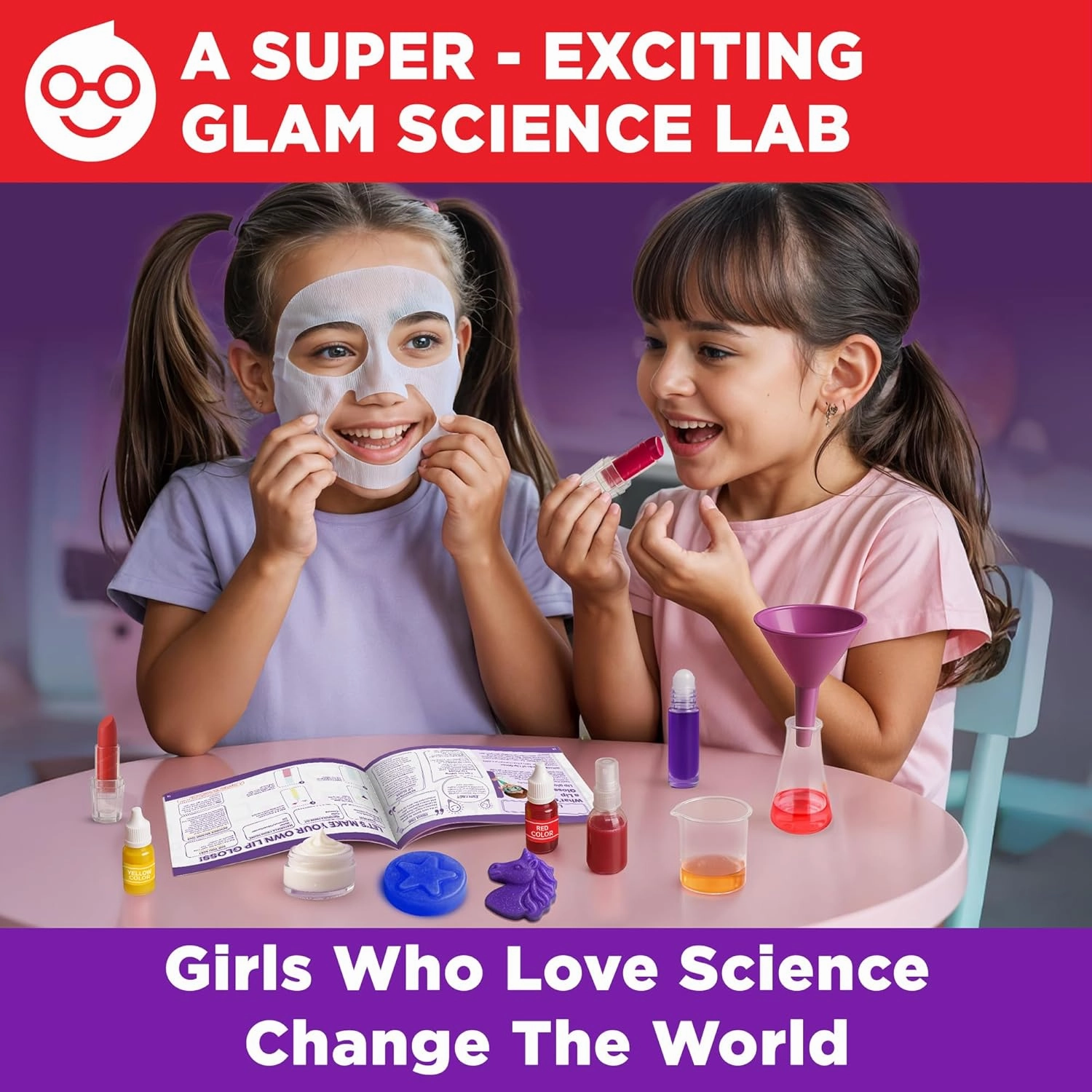 Doctor Jupiter Glam DIY Craft, Make-Up Science Kit for Girls Ages 6-7-8-9-10-11-12 | Birthday Gift Ideas for Girls 6  Years Old | STEM Toy with 50 Recipes | Learning & Educational Kits
