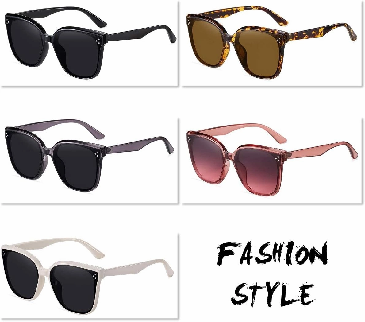 Dollger Retro Oversized Square Sunglasses for Women Trendy Classic Style Sun Glasses UV400 Protection