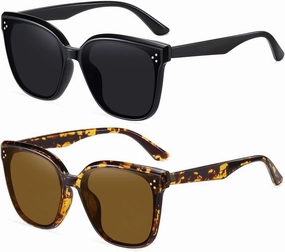 Dollger Retro Oversized Square Sunglasses for Women Trendy Classic Style Sun Glasses UV400 Protection
