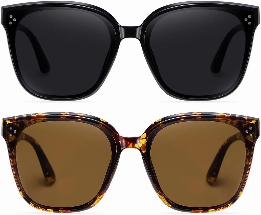 Dollger Retro Oversized Square Sunglasses for Women Trendy Classic Style Sun Glasses UV400 Protection