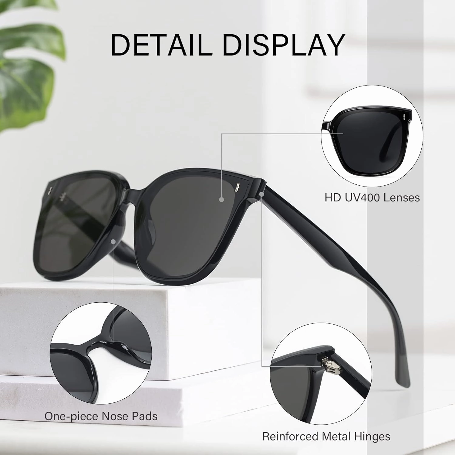 Dollger Retro Oversized Square Sunglasses for Women Trendy Classic Style Sun Glasses UV400 Protection