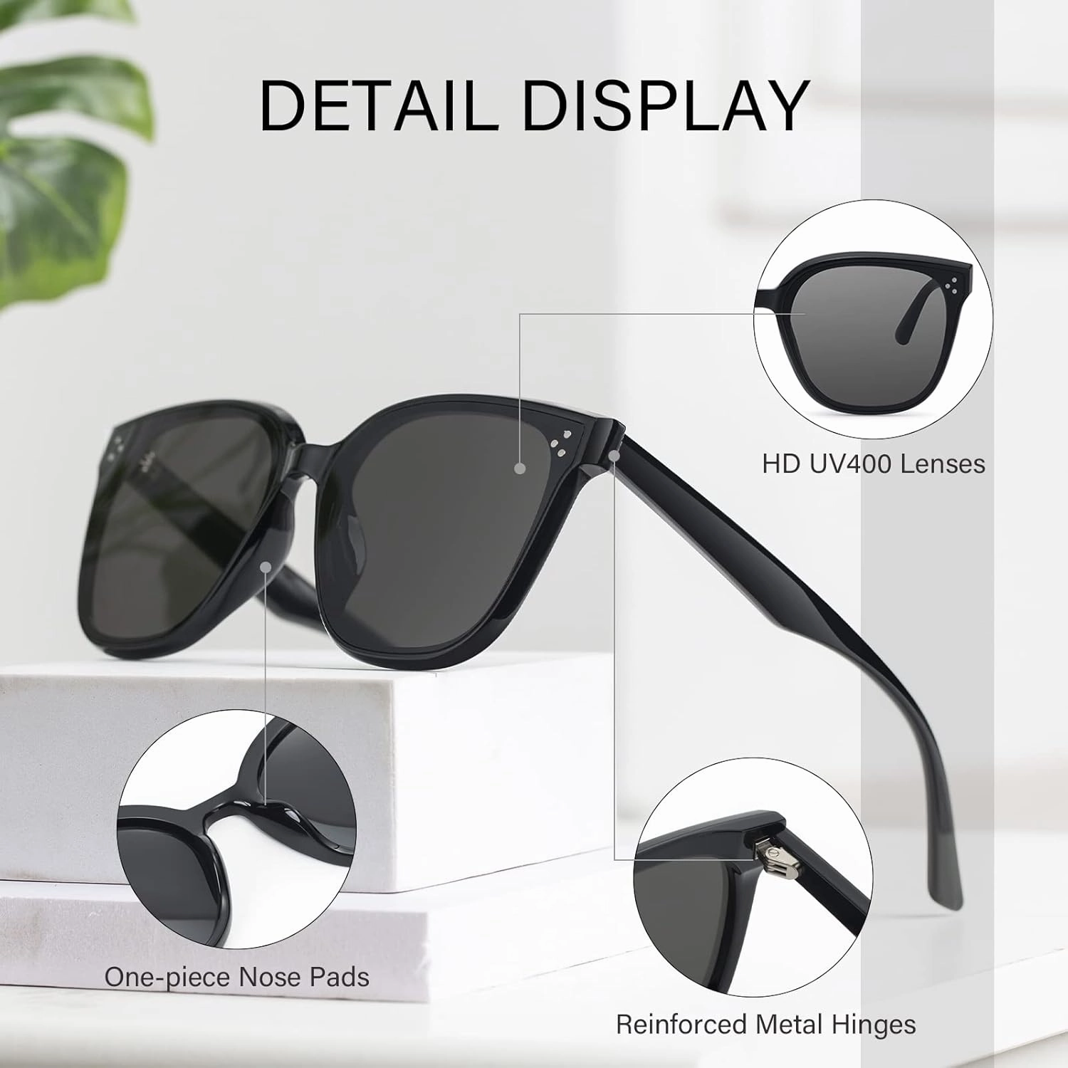 Dollger Retro Oversized Square Sunglasses for Women Trendy Classic Style Sun Glasses UV400 Protection
