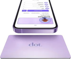 dot. Card Metal - Digital Business Card - Tap to Share NFC - iPhone & Android (Purple)