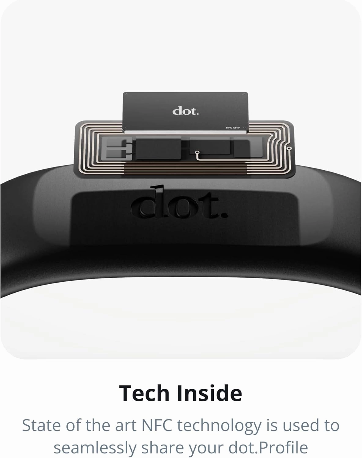 dot. Band - Digital Business Card Wristband - Tap to Share NFC - iPhone & Android (Black)