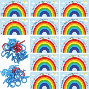 Double Sided Rainbow Play Alphabet Arch Mats Colorful Foam Letters ABC Educational Alphabet for Alphabet Recognition Activity Baby Toddlers Kids (6 Pcs)