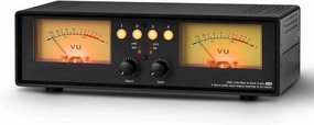 Douk Audio VU2 MIC & Line Dual VU Meter, Analog Sound Level Indicator, 4-Way Splitter Switch, Audio Switcher Box for Speaker/Amplifier/Preamp (Light Version)