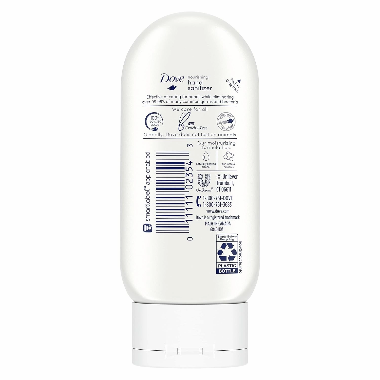 Dove Nourishing Hand Sanitizer 99.99 percent Effective Against Germs Shea Butter and Warm Vanilla Antibacterial Gel with 61 percent Alcohol and Lasting Moisturization For Up to 8 Hours 2 oz 6 Count