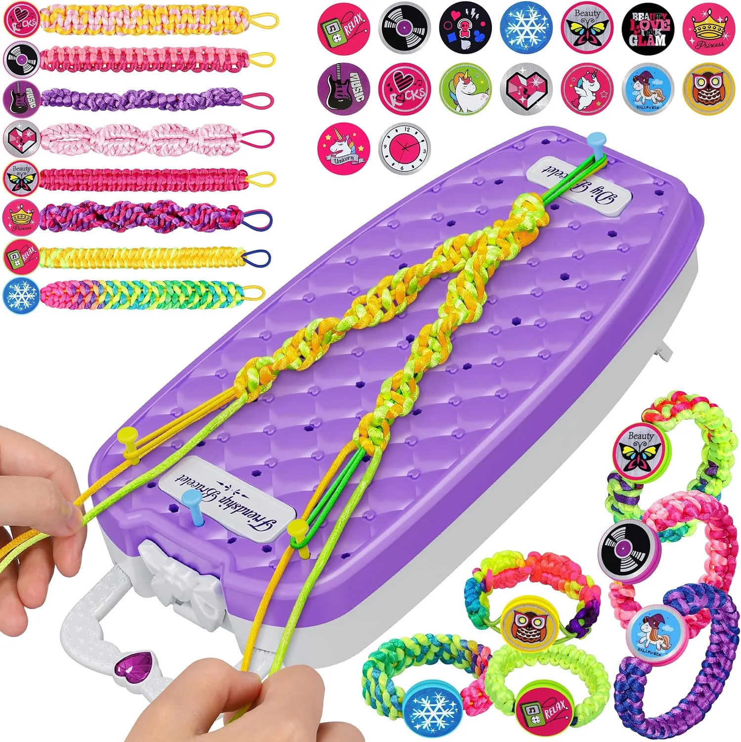 Dpai Friendship Bracelet Making Kit for Girls,DIY Arts and Crafts Toys,Jewelry String Maker Kit,The Best Birthday Gifts Ideas for Girls 6 7 8 9 10 11 12  Years Old（Purple）