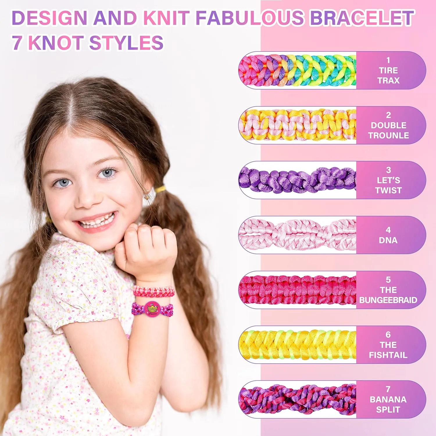Dpai Friendship Bracelet Making Kit for Girls,DIY Arts and Crafts Toys,Jewelry String Maker Kit,The Best Birthday Gifts Ideas for Girls 6 7 8 9 10 11 12  Years Old（Purple）