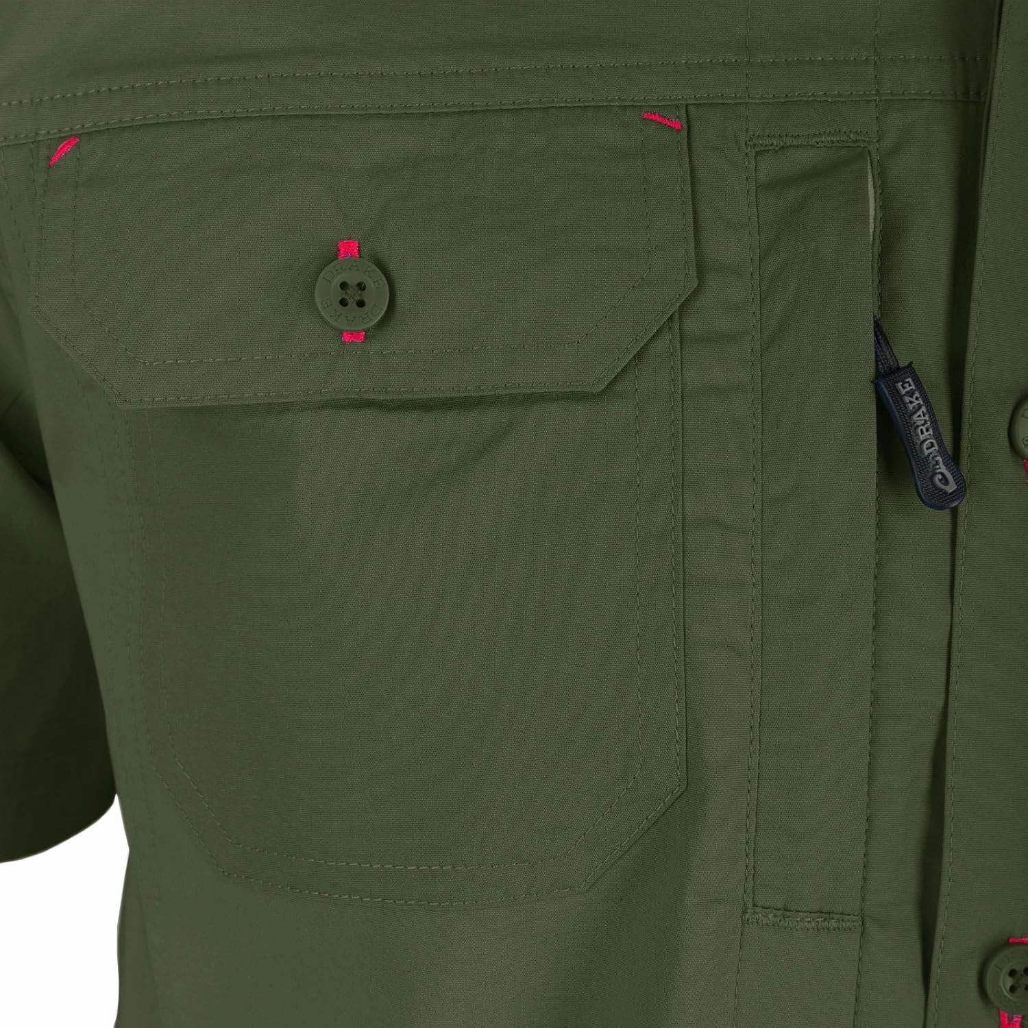Drake Waterfowl Men's Wingshooter Trey Solid Breathable Lightweight Naturally Wicking Buttoned Short-Sleeved Shirt w/Pockets