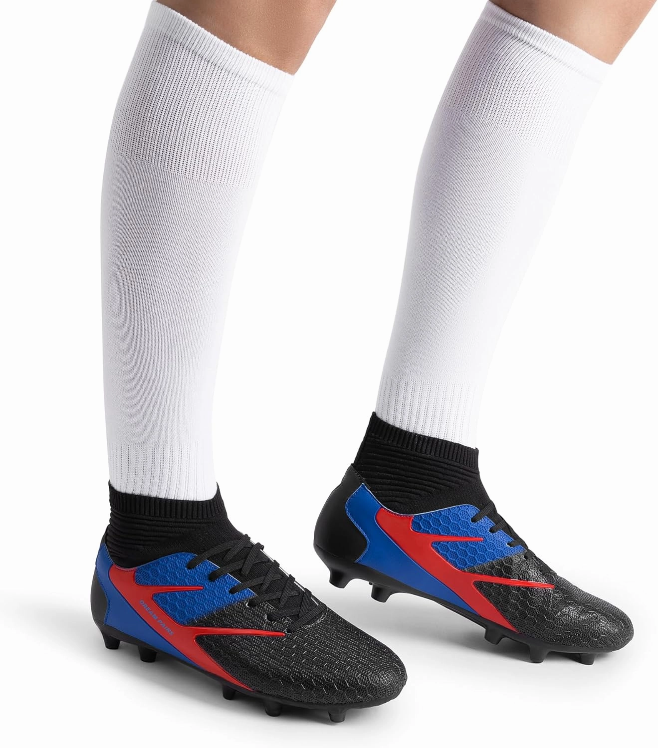 DREAM PAIRS Men's High Tops Lace Up Soccer Cleats, Lightweight Professional Athletic Football Cleats Mens Athletic Shoes for Training Soccer